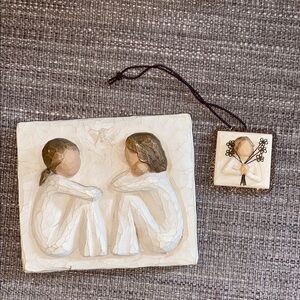 Willow Tree Friendship Cream and Brown Art set of 2!